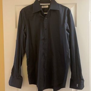 Yves Saint Laurent men’s dress shirt matte black size 16/41